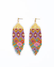Load image into Gallery viewer, Beaded Handwoven Huipil Fringe Earrings

