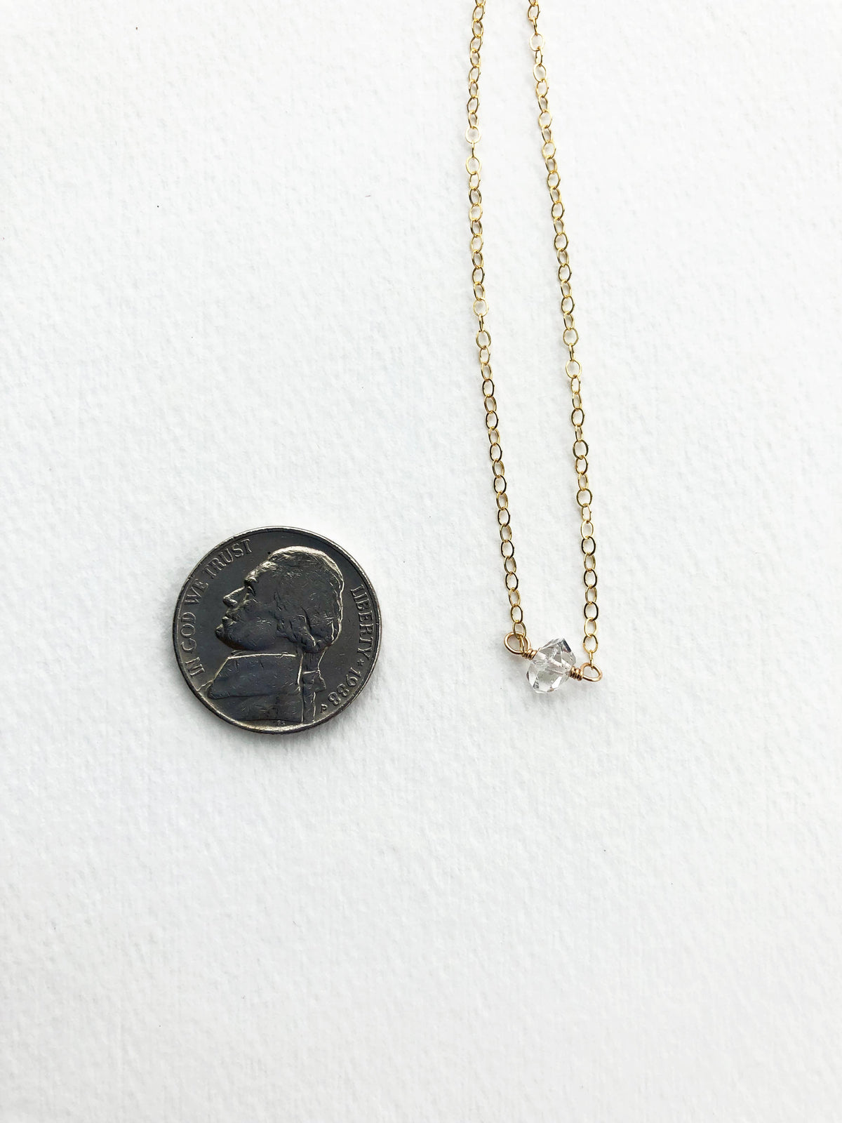 Minimalist Diamond Necklace | Layering Necklace: Gold Filled