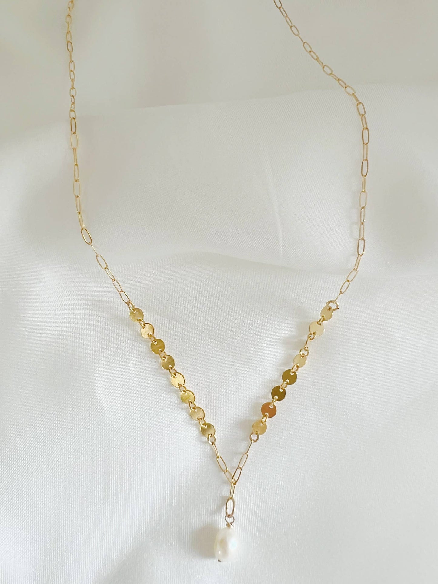 Koa Freshwater Pearl Necklace Gold Filled
