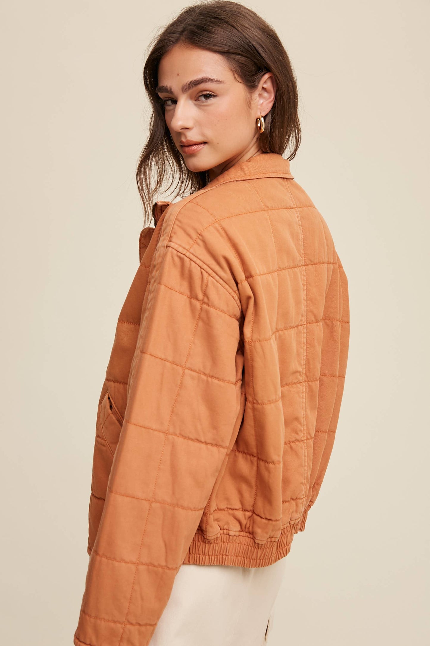 Quilted Cotton Zip Jacket