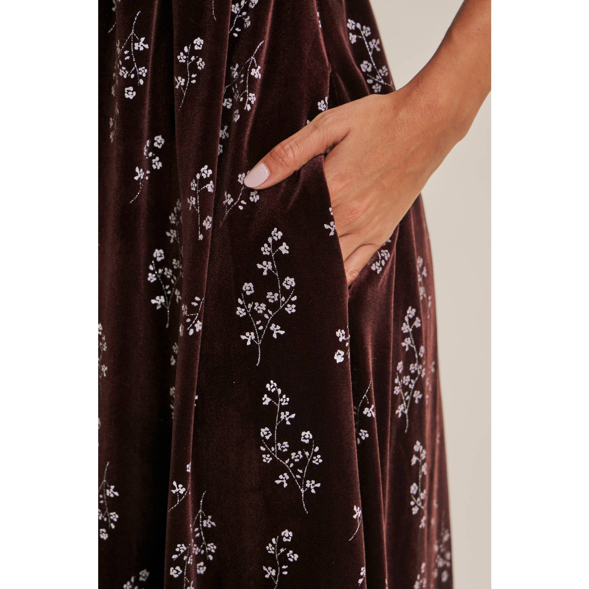 Velvet Floral Smocked Winter Dress