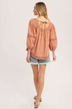 Load image into Gallery viewer, Boho Lace Trim Blouse
