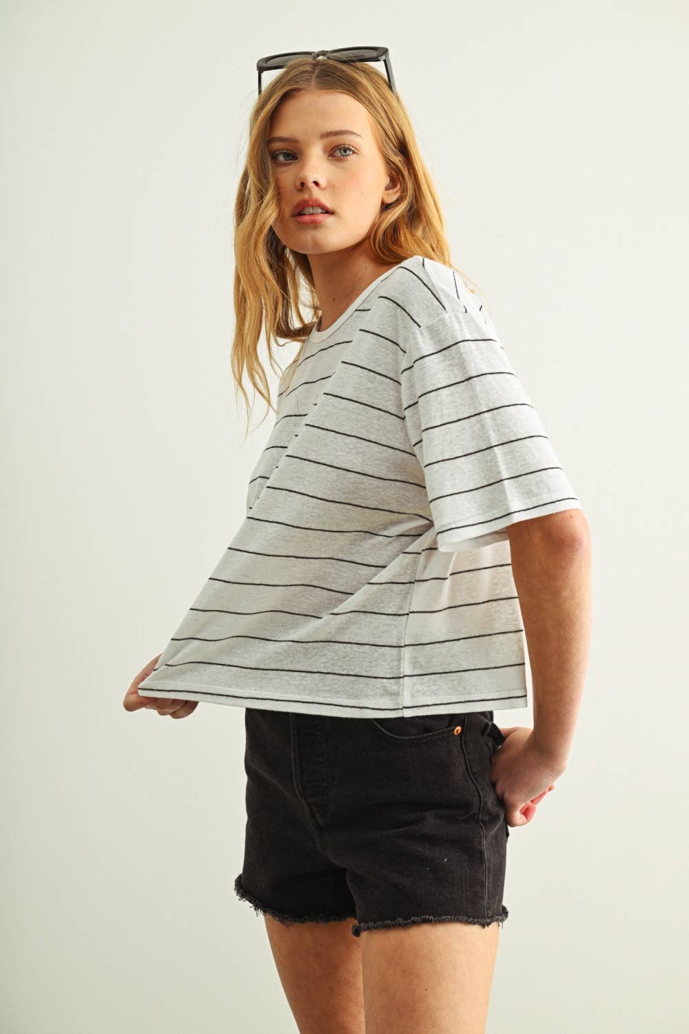 Perfectly Boxy Striped Tee 