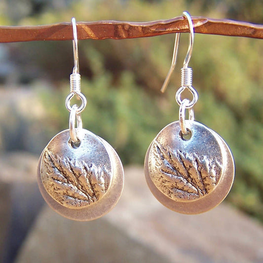 Fairy Garden Charm Earrings: Silver Berry Leaf