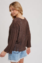 Load image into Gallery viewer, Coffee Open Knit Sweater BluIvy
