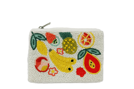 Ladies Fully Beaded Mixed Fruit Coin Purse 