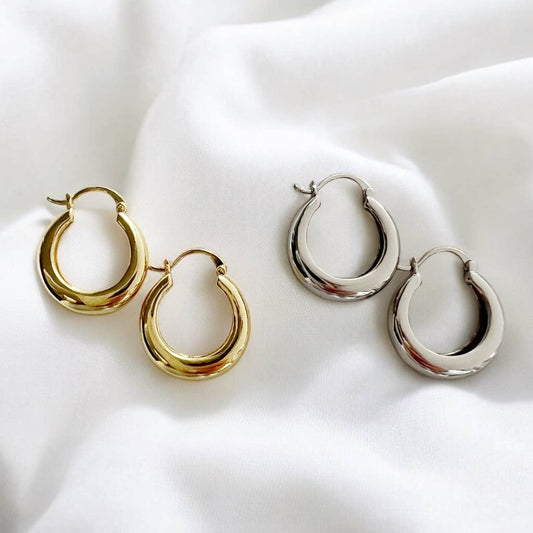 Wanderlust Hoops Earrings Gold Filled Silver