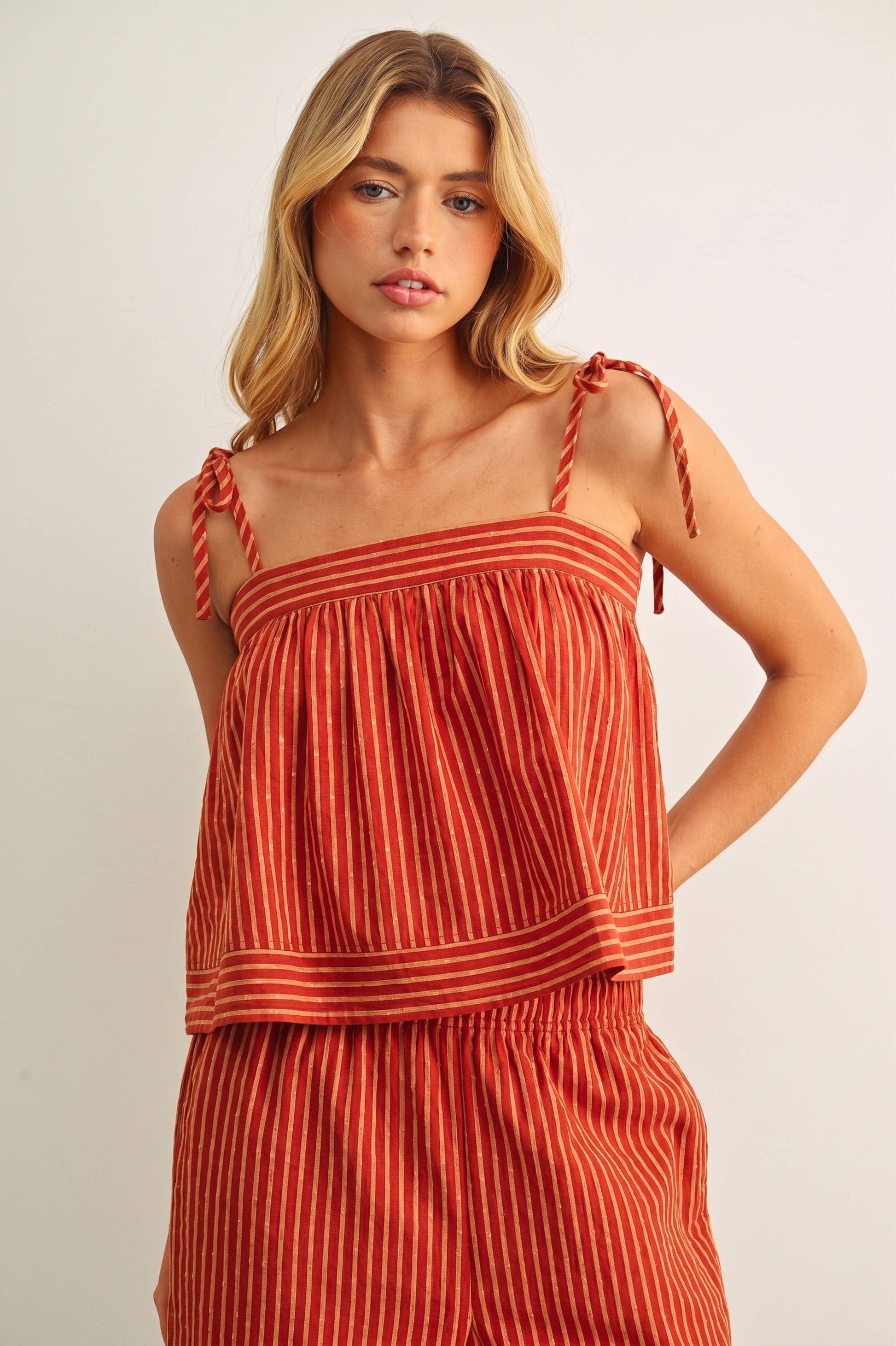Striped Spaghetti Strap Top 