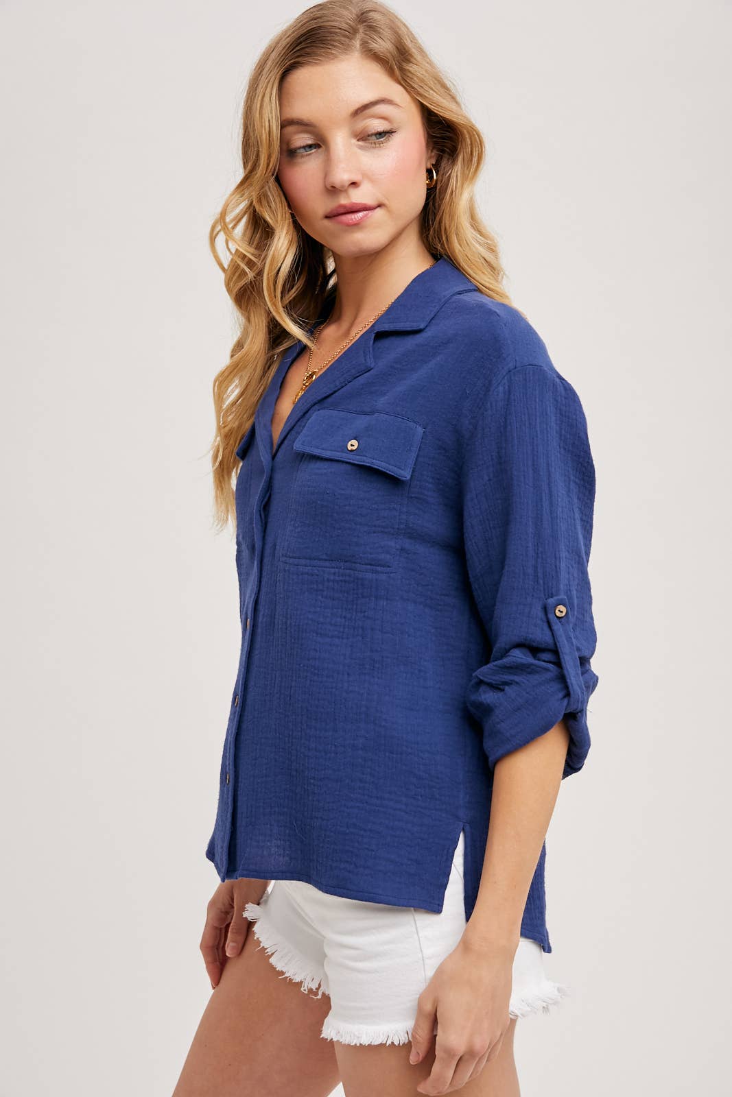 Navy Button Up 