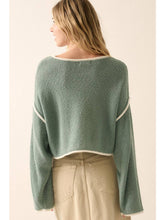 Load image into Gallery viewer, Boat Neck Cropped Sweater
