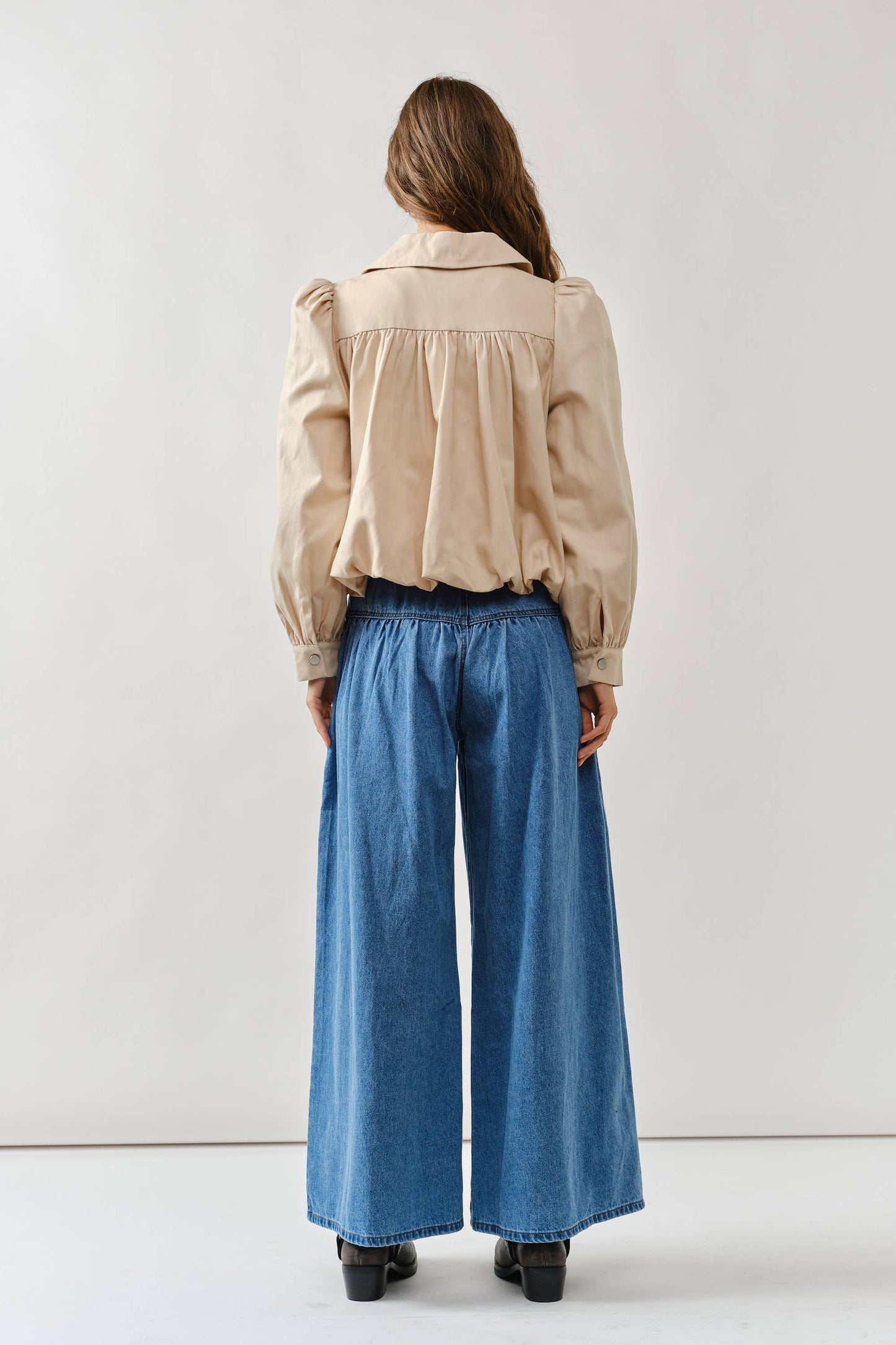 Front Button Flare Jeans