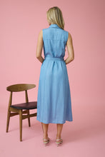 Load image into Gallery viewer, Sleeveless Chambray Midi Dress
