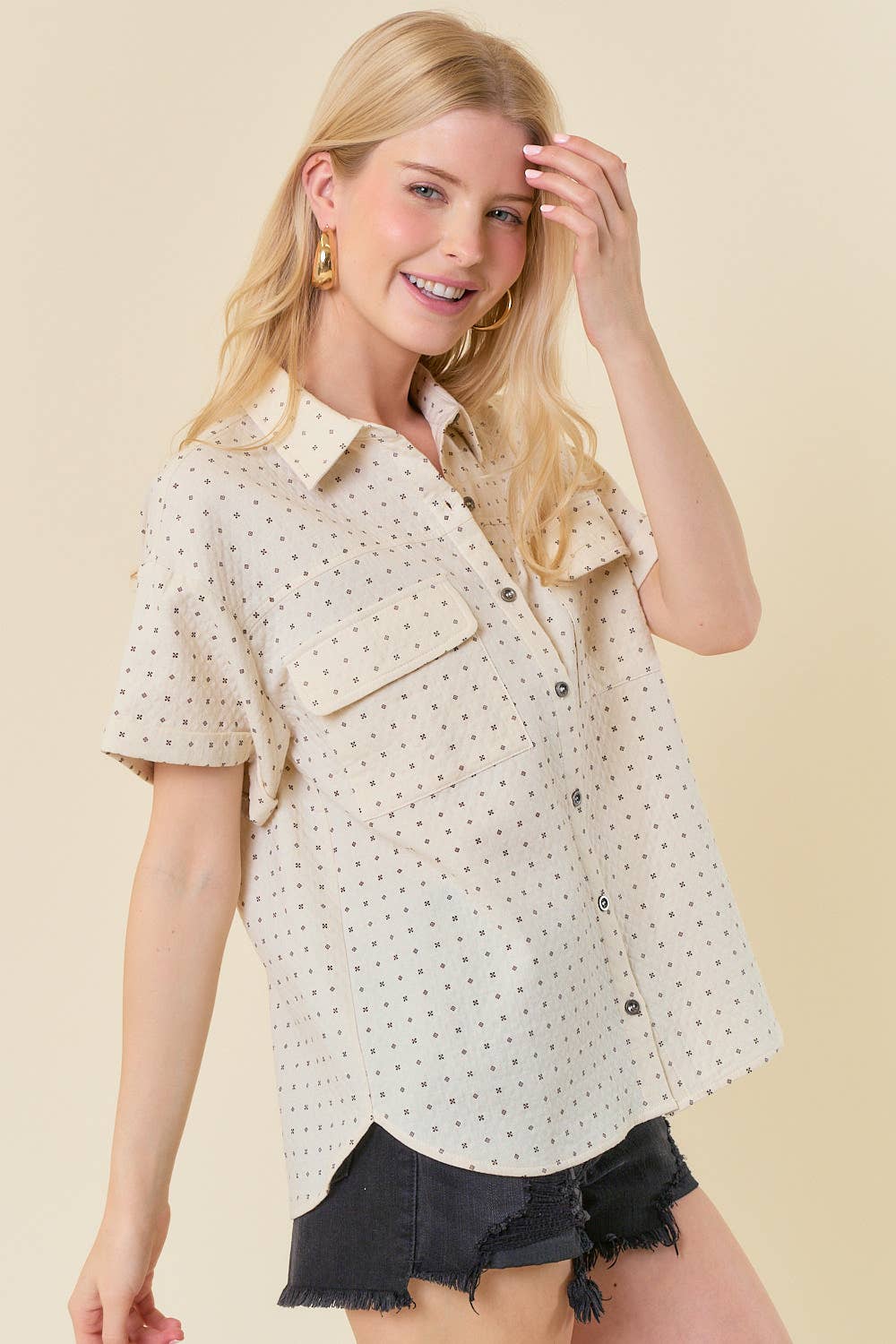 Button Up Utility Style Shirt