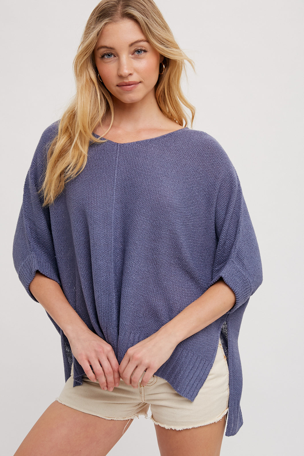 Dolman Sleeved Knit Pullover