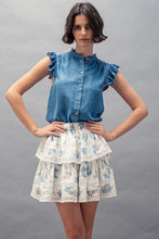 Load image into Gallery viewer, Flutter Sleeve Denim Top
