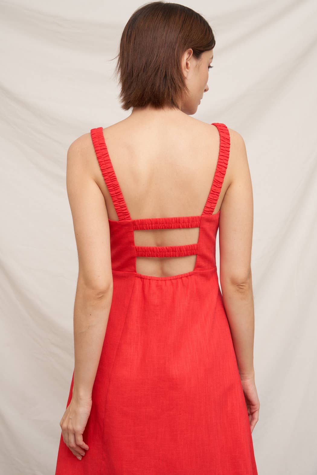 Sleeveless Open-Back Midi Dress