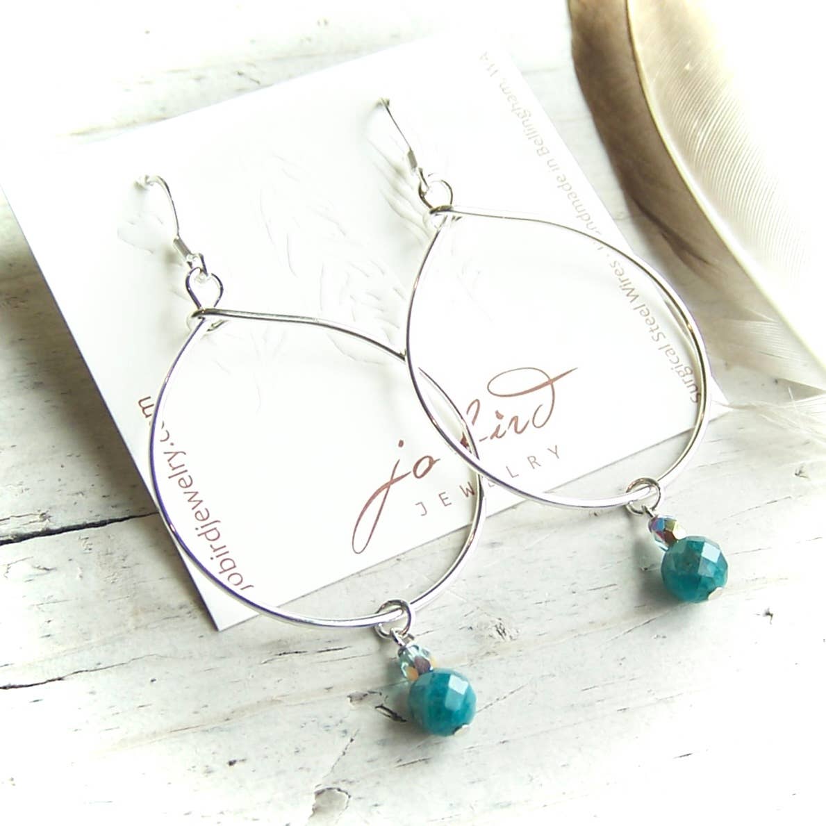 Gemstone Hoop Earrings - Apatite