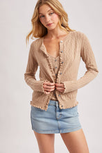 Load image into Gallery viewer, Pointelle Ruffled Knit Hem Tank
