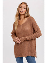 Load image into Gallery viewer, Mocha Reverse Seam Sweater
