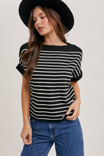 Load image into Gallery viewer, Striped Boat Neck Top
