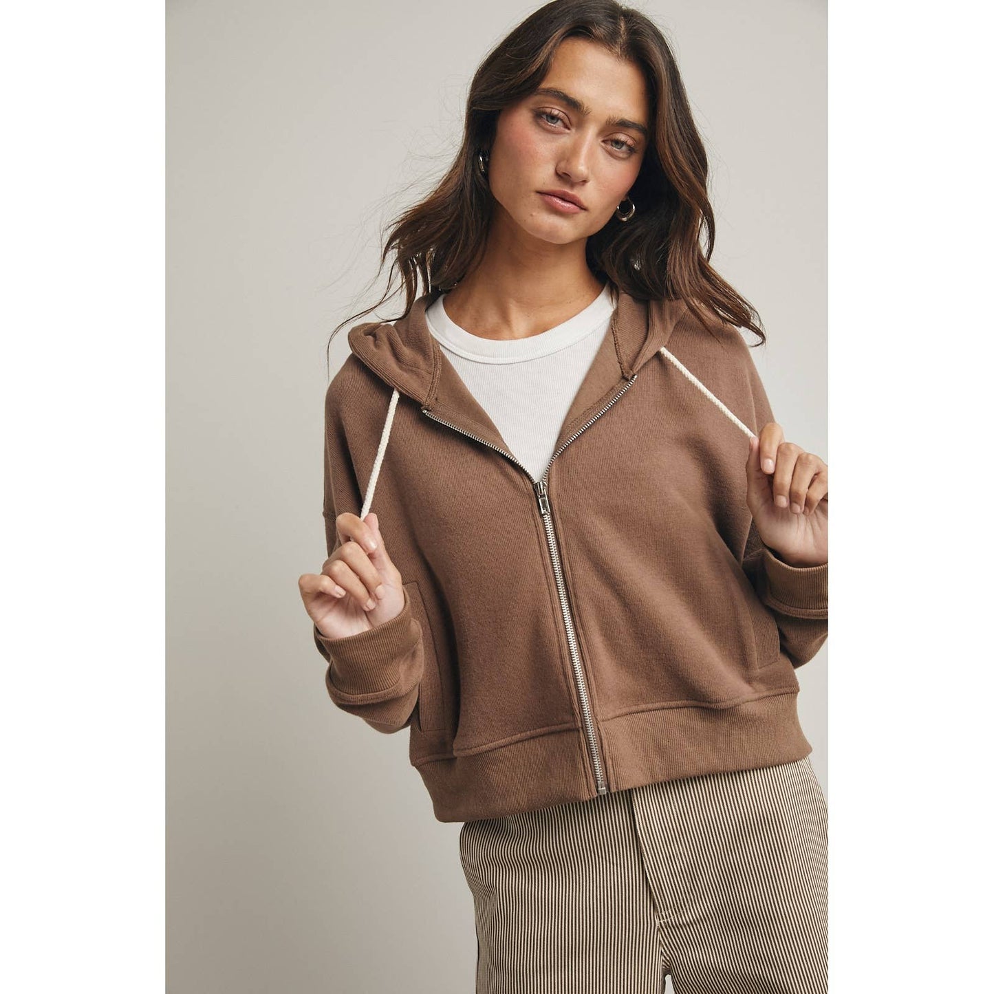 Soft Knit Cropped Hoodie