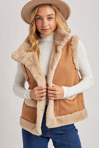 Faux Suede Vest BluIvy