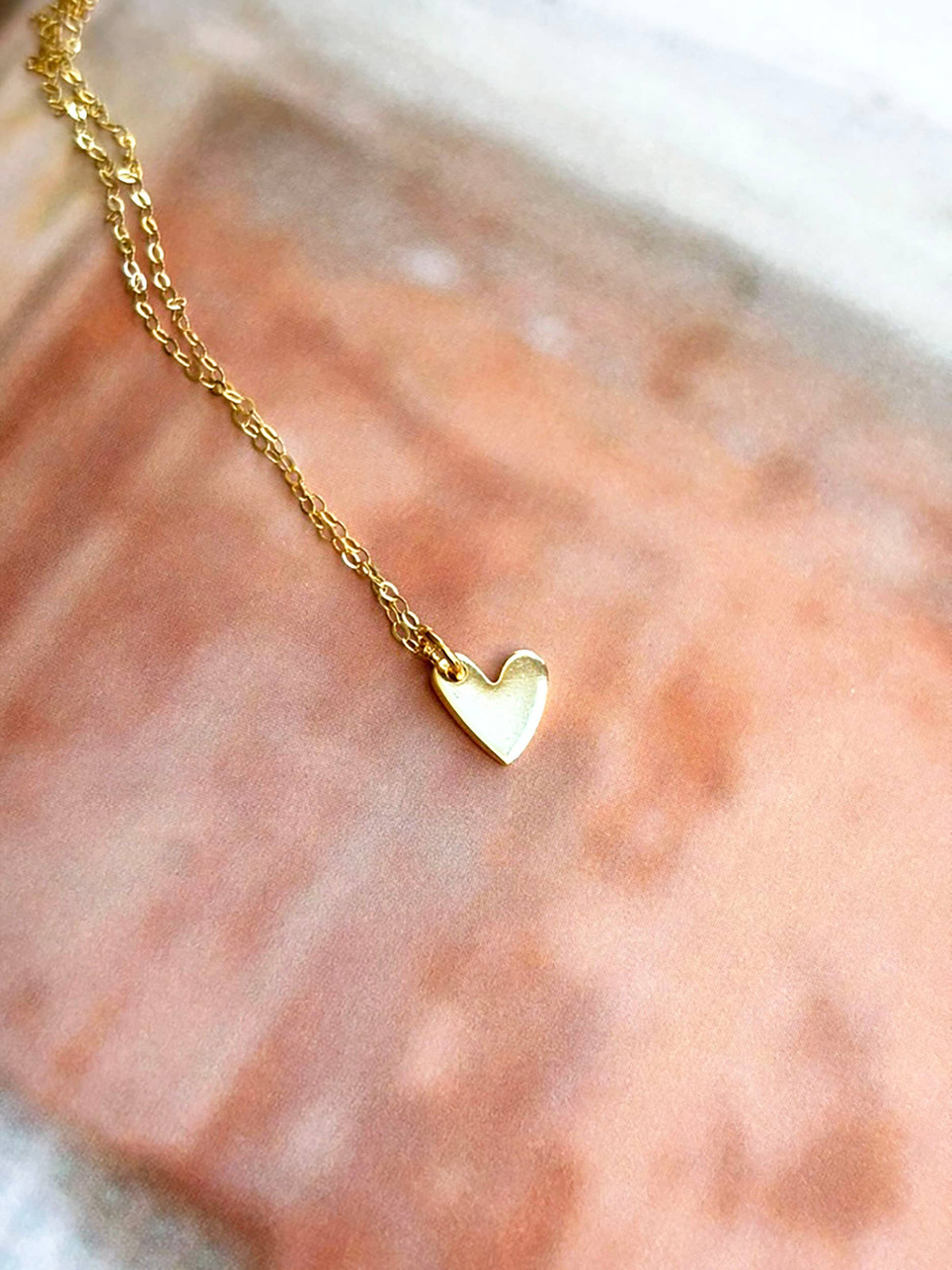 Gold Heart Necklace | Dainty Heart Necklace