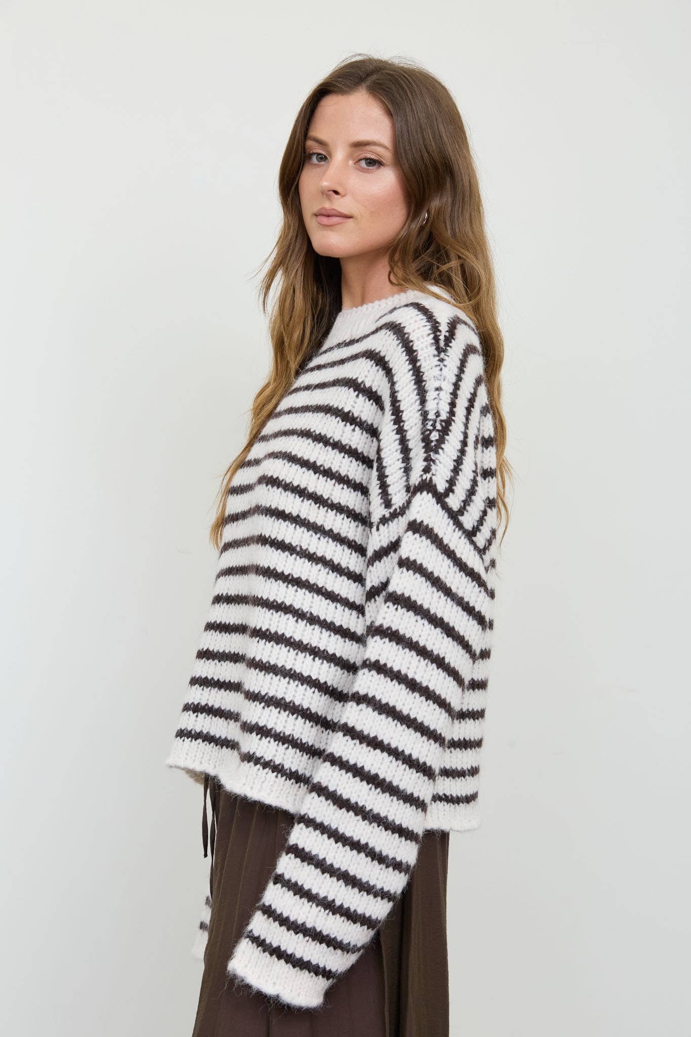 Striped Long Sleeve Knit Sweater