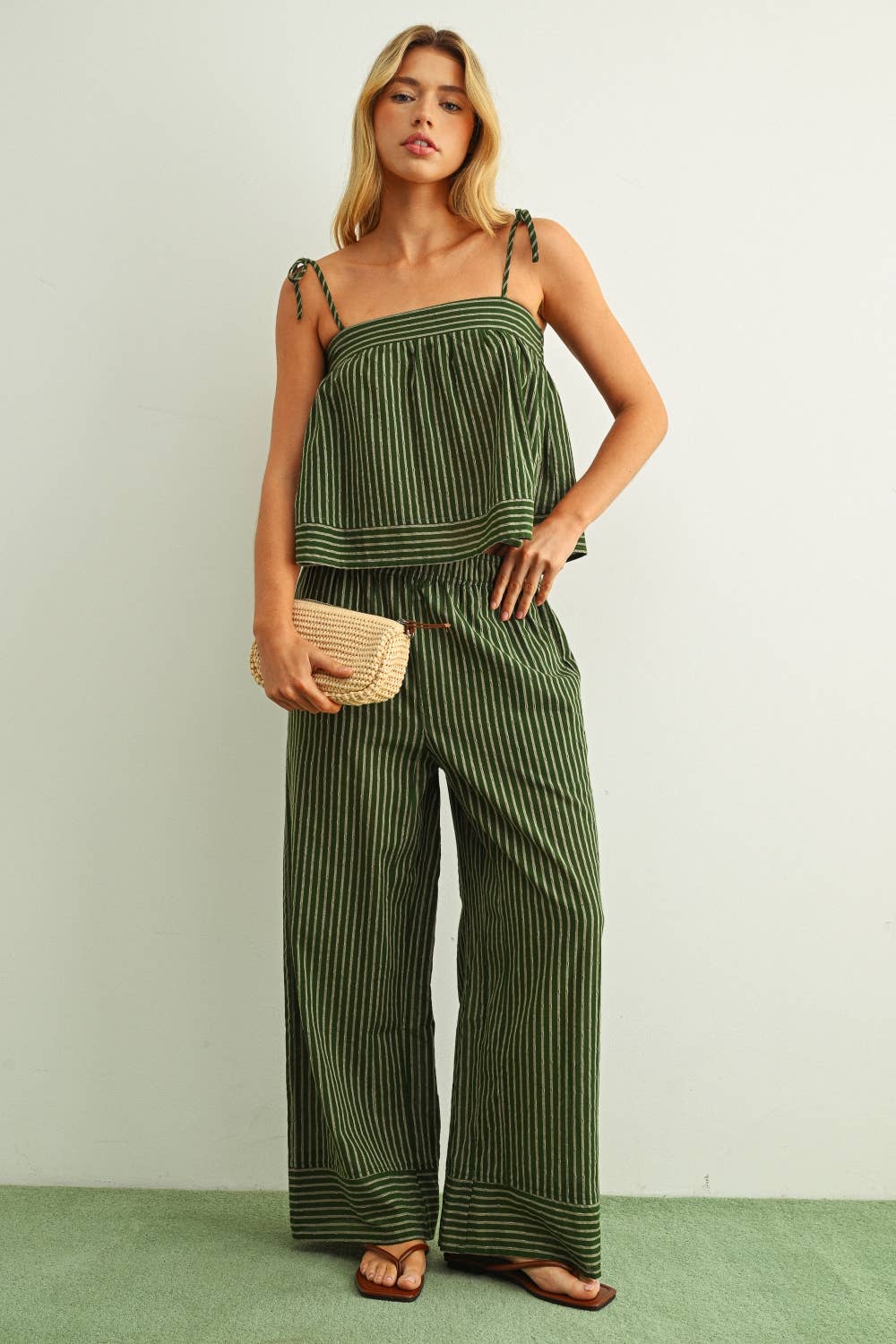 Striped Spaghetti Strap Tank 