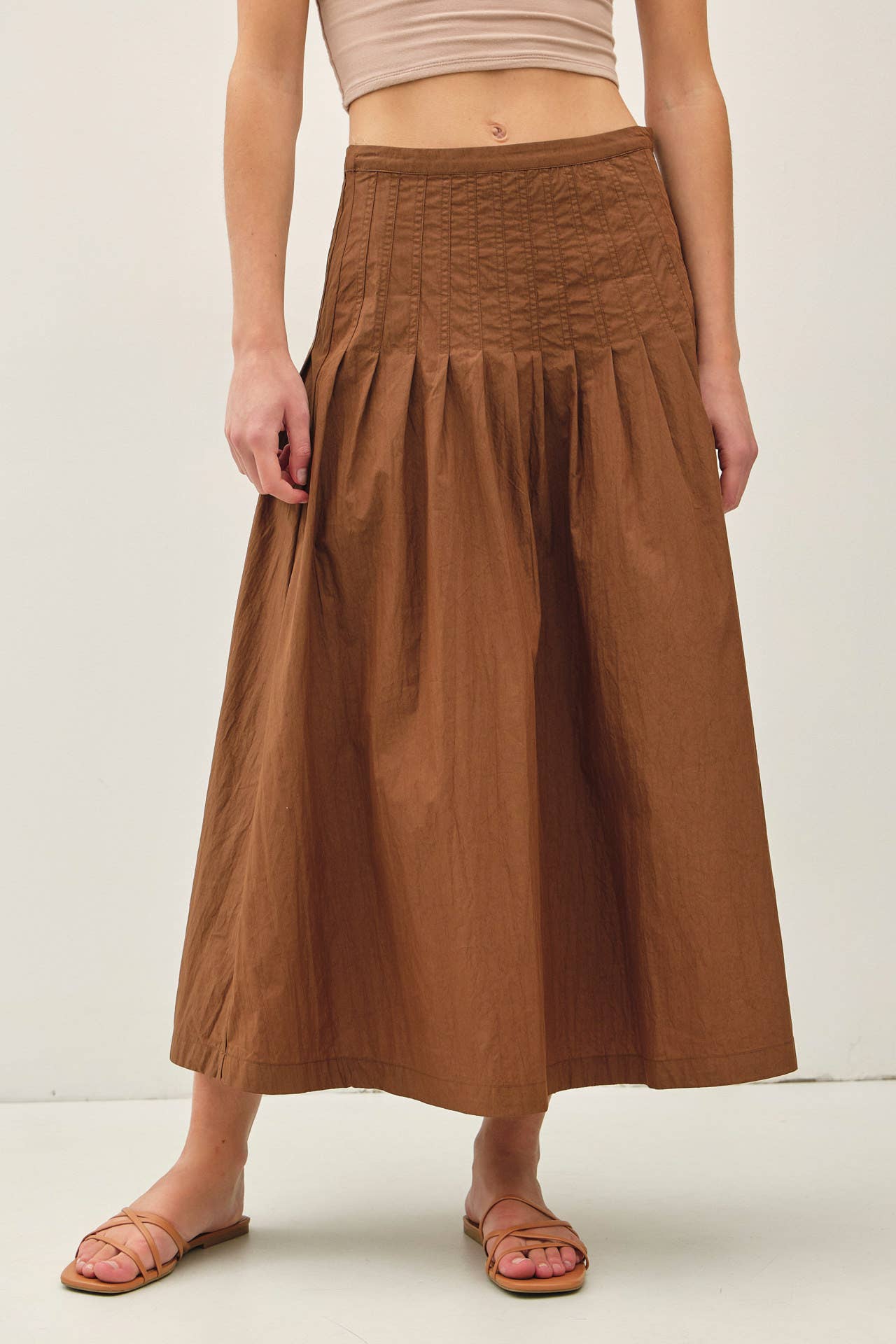 Pleated Midi Skirt