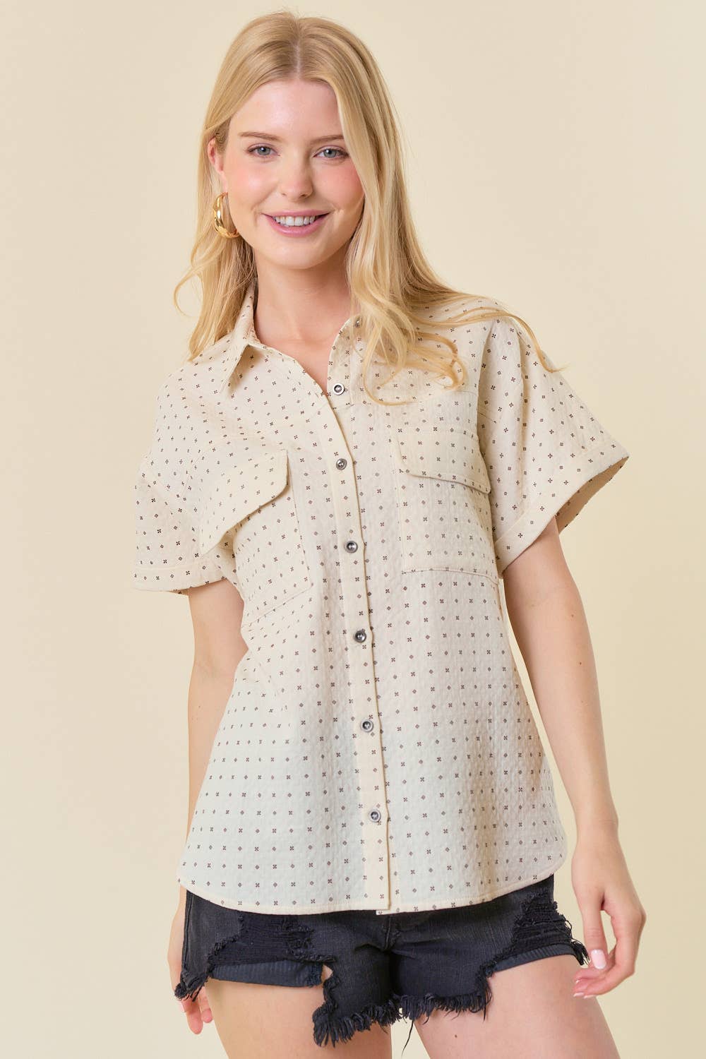 Button Up Utility Style Shirt