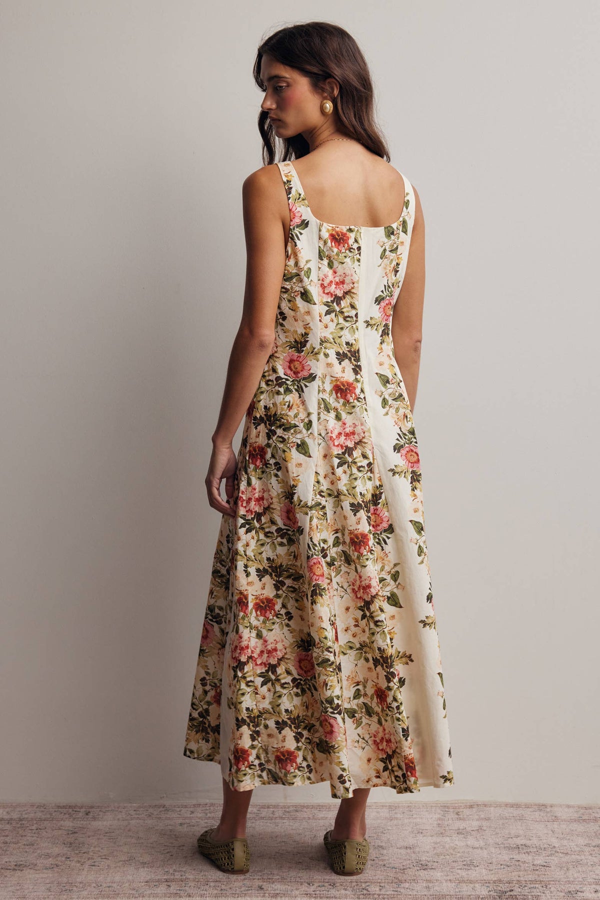 Floral Panel Midi Dress