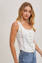 Load image into Gallery viewer, Button Down Square Neck Tank Top
