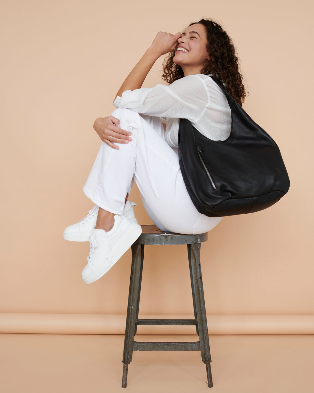 Black Camila Leather Handbag