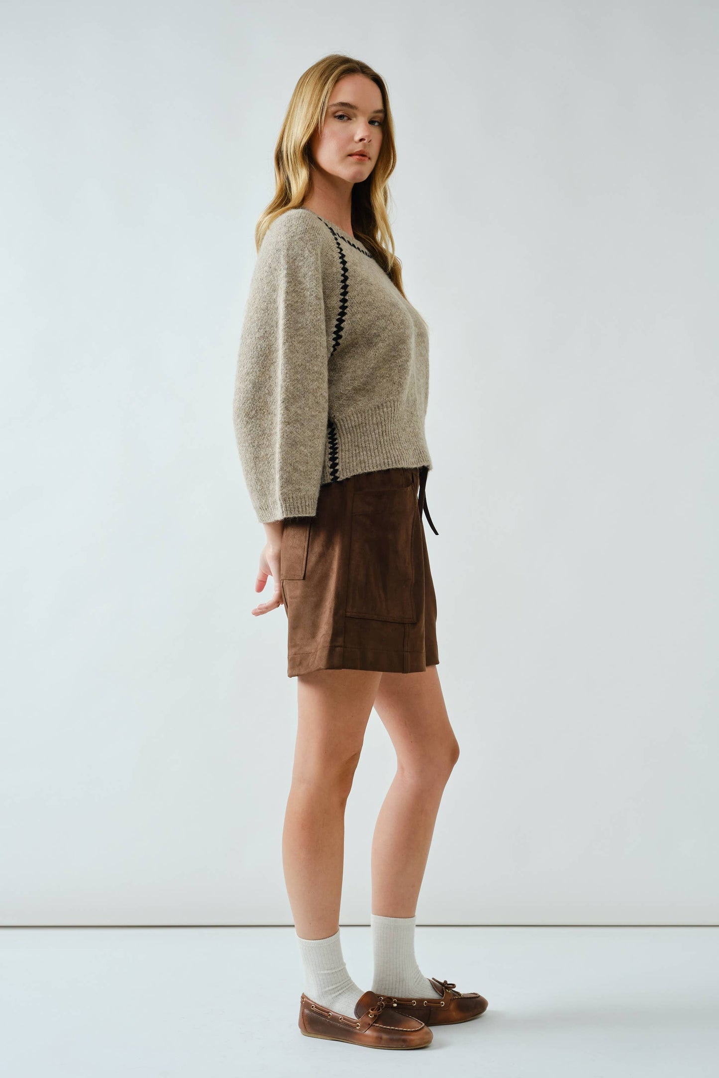 Zig Zag Contrast Fall Sweater
