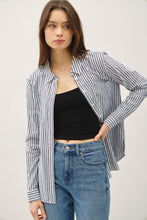 Load image into Gallery viewer, Striped Long Sleeve Collared Button Up
