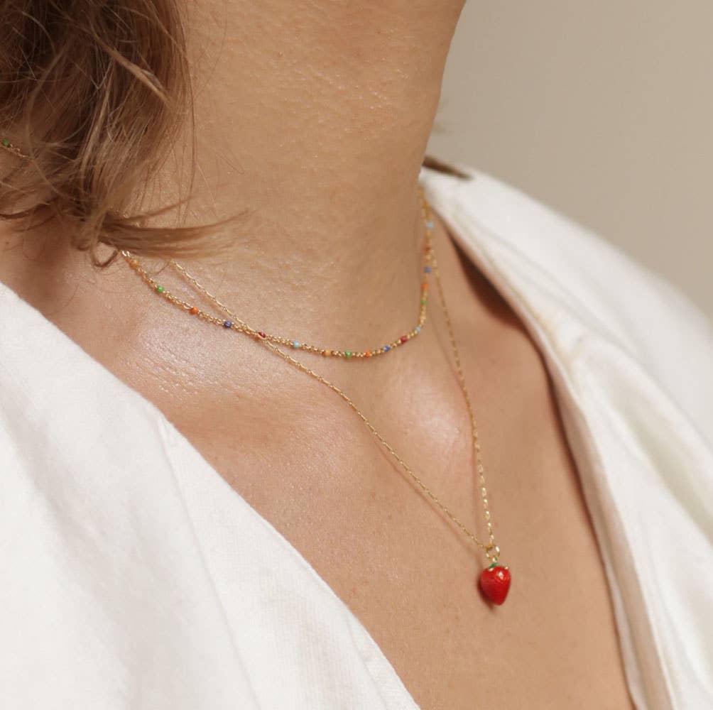 Summer Strawberry Necklace 