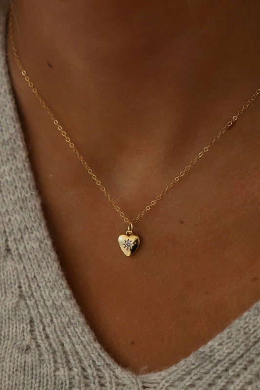 Astra Heart CZ Heart Necklace