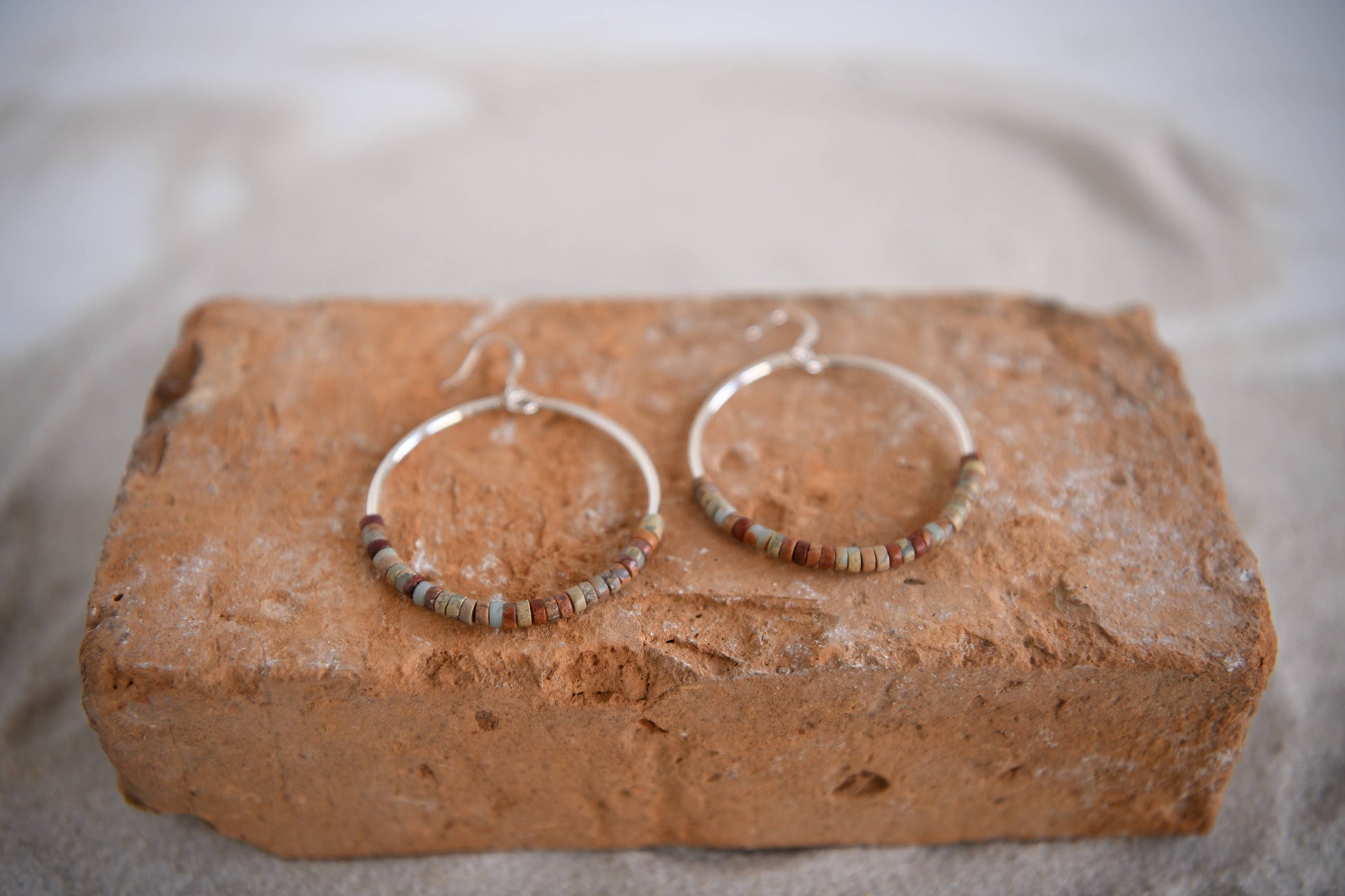 Far Out Sterling Silver and Gemstone Hoops 