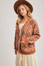 Load image into Gallery viewer, Argyle Button Down Cardigan BluIvy
