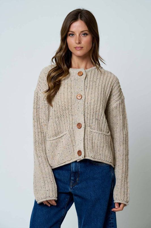 Chunky Raw Edge Knit Sweater