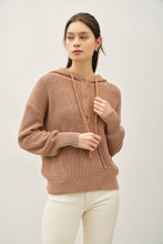 Load image into Gallery viewer, Knit Henley Hoodie Sweater
