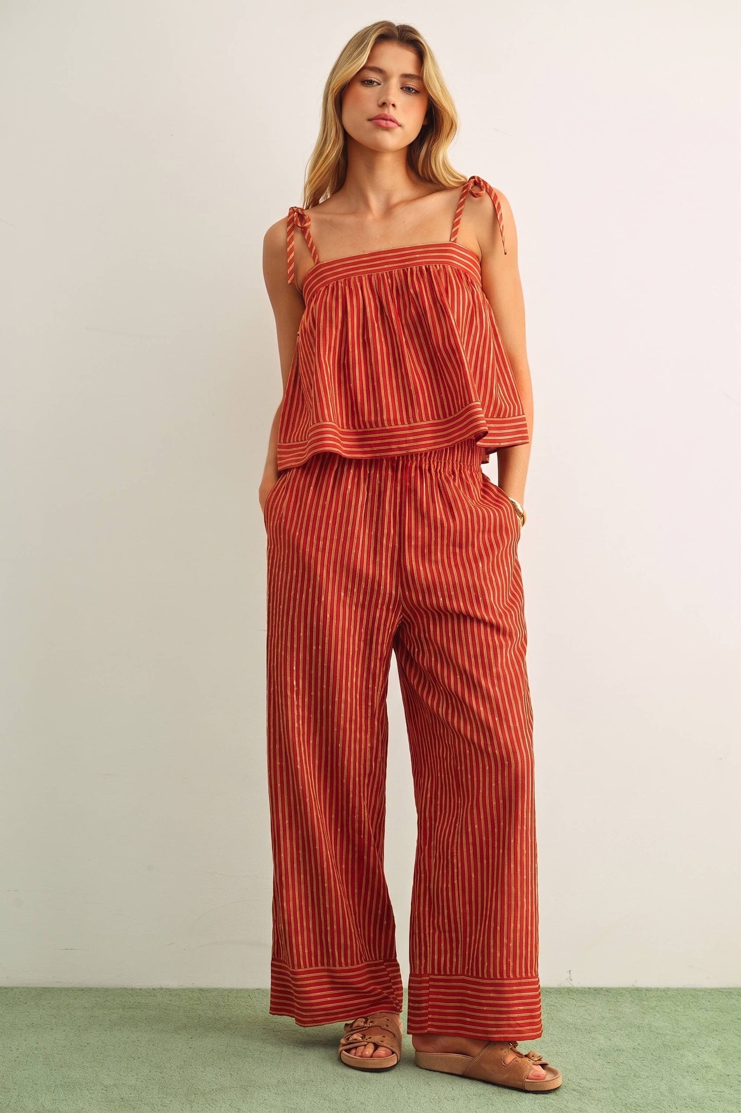 Striped Spaghetti Strap Top 