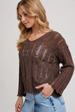 Load image into Gallery viewer, Coffee Open Knit Sweater BluIvy
