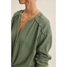 Load image into Gallery viewer, Oversized Sea Green Cotton Blouse

