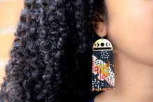 Load image into Gallery viewer, Beaded Handwoven Moonlit Moth Fringe Earrings
