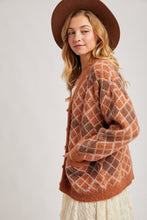 Load image into Gallery viewer, Argyle Button Down Cardigan BluIvy
