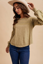 Load image into Gallery viewer, Lace Inset Long Sleeve Top
