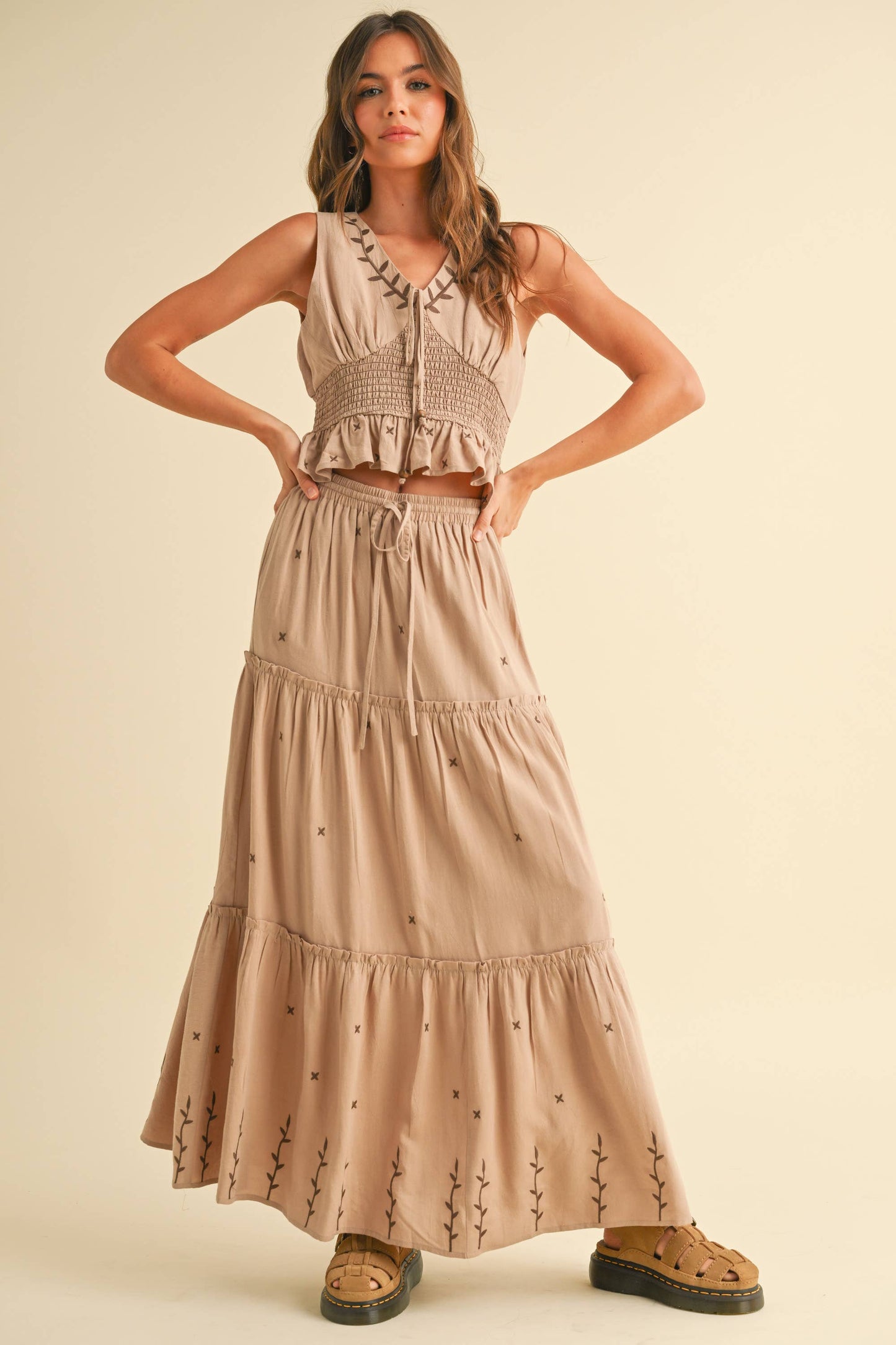 Embroidered Maxi Skirt 