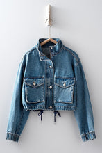 Load image into Gallery viewer, Cropped Drawstring Hem Jacket
